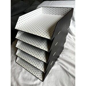 5 Pack Stackable Letter Size Paper Trays for Documents, 10 x 12 x 2.25 in